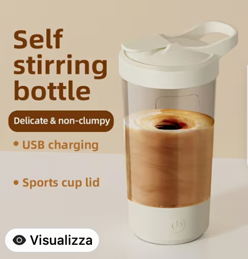 Tazza miscelatore automatica Self Stirring Bottle con ricarica USB